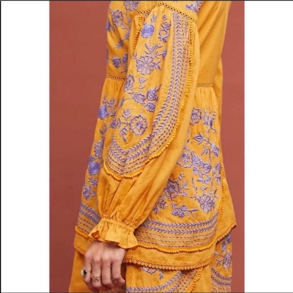 Anthropologie Meadow Rue Lisette Embroidered Dress - Picture 3 of 8